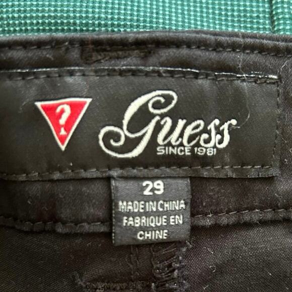 Guess Black Cargo Micro Shorts Y2K Summer Size 29 - Picture 3 of 6